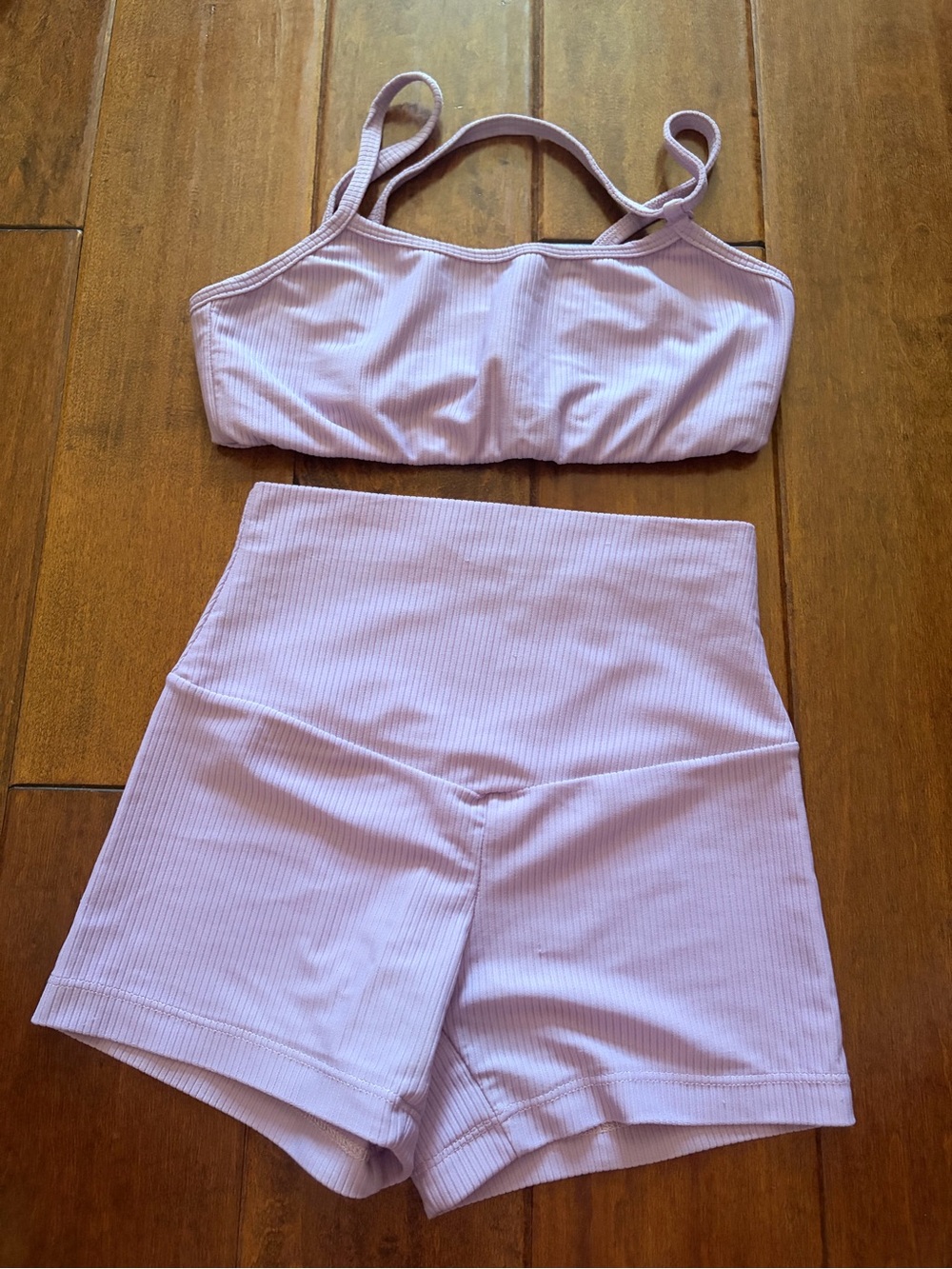 Chelsea B purple ribbed dance wear set size AXS